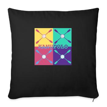 Canoë-polo - sportif et classique - Housse de coussin décorative 45 x 45 cm - noir - Devant