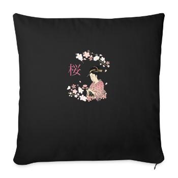 Sakura-Geisha Sakura Geisha - Sofa pillowcase 17,3'' x 17,3'' (45 x 45 cm) - black - Front