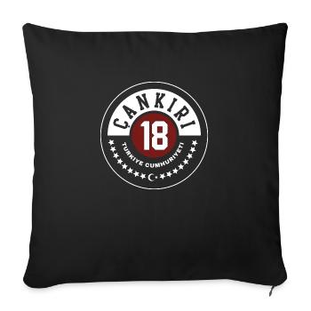 Çankırı - Housse de coussin décorative 45 x 45 cm - noir - Devant