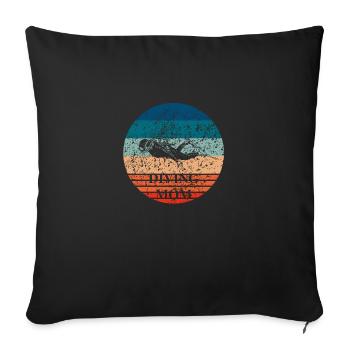 Diving Mom - Conception de plongée pour Diving Mamas - Housse de coussin décorative 45 x 45 cm - noir - Devant