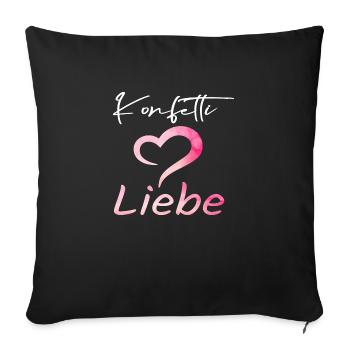 Konfetti im liebe - Sofakissenbezug 45 x 45 cm - Schwarz - Vorne