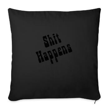 La merde arrive noir - Housse de coussin décorative 45 x 45 cm - noir - Devant