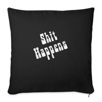 La merde arrive blanc - Housse de coussin décorative 45 x 45 cm - noir - Devant