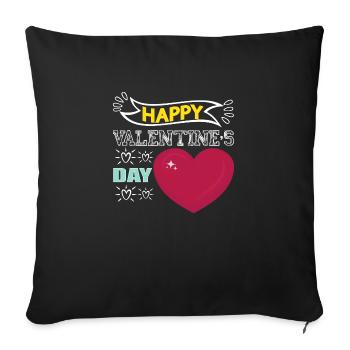 Joyeuse Saint-Valentin - Housse de coussin décorative 45 x 45 cm - noir - Devant