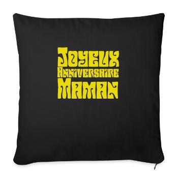Joyeux anniversaire maman - Housse de coussin décorative 45 x 45 cm - noir - Devant