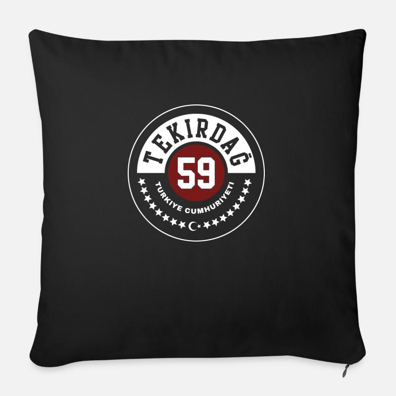Tekirdağ - Sofa pillowcase 17,3'' x 17,3'' (45 x 45 cm) - black