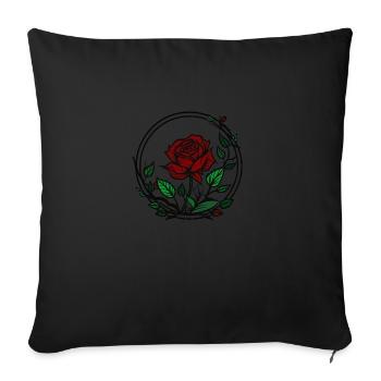 Romantique Rose - Housse de coussin décorative 45 x 45 cm - noir - Devant