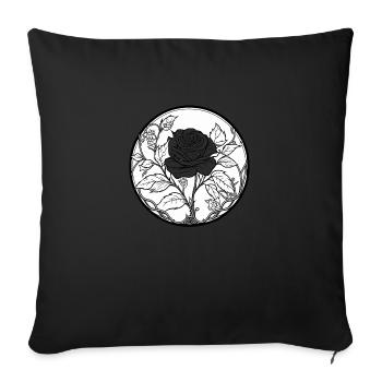 Une rose - Housse de coussin décorative 45 x 45 cm - noir - Devant