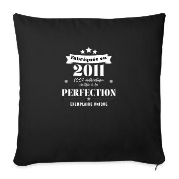 fabriquée en 2011 - Housse de coussin décorative 45 x 45 cm - noir - Devant