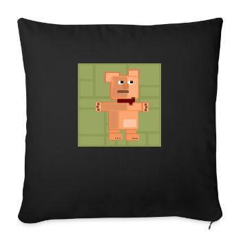 Ourson PixelArt - Housse de coussin décorative 45 x 45 cm - noir - Devant