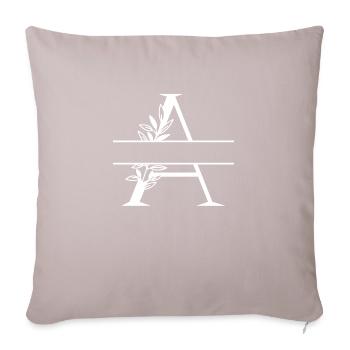 lettre a floral personnalisé - Housse de coussin décorative 45 x 45 cm - taupe clair - Devant
