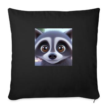 Cute raccoon - Sofa pillowcase 17,3'' x 17,3'' (45 x 45 cm) - black - Front