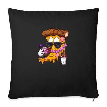 Hawaiian Pizza - Sofa pillowcase 17,3'' x 17,3'' (45 x 45 cm) - black - Front