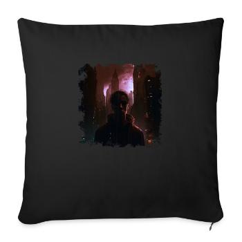 Cyborg Guardians in the Dystopian Future - Sofa pillowcase 17,3'' x 17,3'' (45 x 45 cm) - black - Front