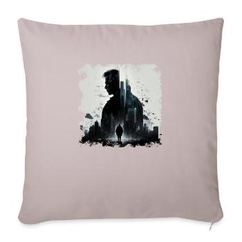 Lonely avenger and guardian in dystopia - Sofa pillowcase 17,3'' x 17,3'' (45 x 45 cm) - light taupe - Front