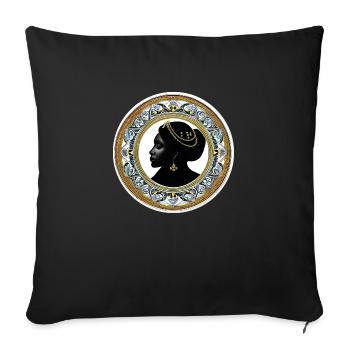 Woman Badge ArtNouvaue 17 - Sofakissenbezug 45 x 45 cm - Schwarz - Vorne
