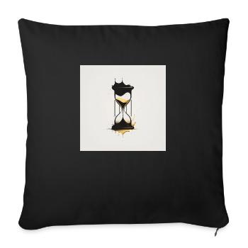 Black and gold hourglass - Sofa pillowcase 17,3'' x 17,3'' (45 x 45 cm) - black - Front