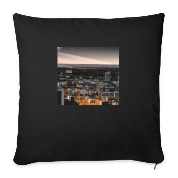 City in the dark - Sofa pillowcase 17,3'' x 17,3'' (45 x 45 cm) - black - Front