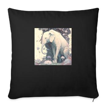in harmony with nature elephant - Sofa pillowcase 17,3'' x 17,3'' (45 x 45 cm) - black - Front