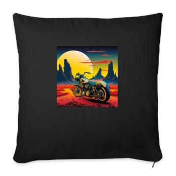Pop Art Moto, Abstrait, Contraste, Road-trip - Housse de coussin décorative 45 x 45 cm - noir - Devant