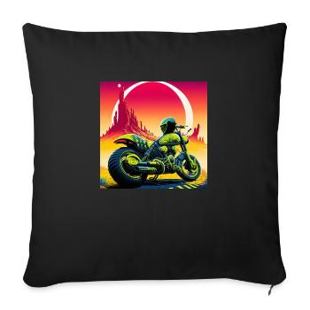 Pop Art Moto, Abstrait, Contraste, Road-trip - Housse de coussin décorative 45 x 45 cm - noir - Devant