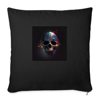 Abstract Skull No. 10 - Sofa pillowcase 17,3'' x 17,3'' (45 x 45 cm) - black - Front