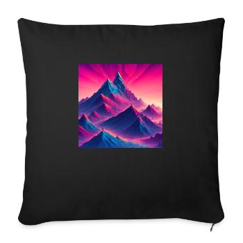 Mountain peak at sunrise - Sofa pillowcase 17,3'' x 17,3'' (45 x 45 cm) - black - Front