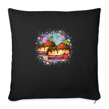 Cakes - Sofa pillowcase 17,3'' x 17,3'' (45 x 45 cm) - black - Front