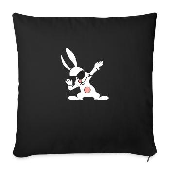 Cilo the rabbit who dab - Sofa pillowcase 17,3'' x 17,3'' (45 x 45 cm) - black - Front