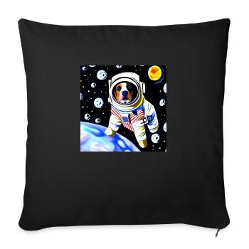 Space beagle explorer - Sofa pillowcase 17,3'' x 17,3'' (45 x 45 cm) - black - Front