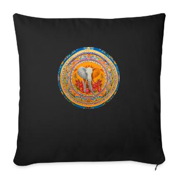 Elephant Boho Design in Digital Art - Sofa pillowcase 17,3'' x 17,3'' (45 x 45 cm) - black - Front