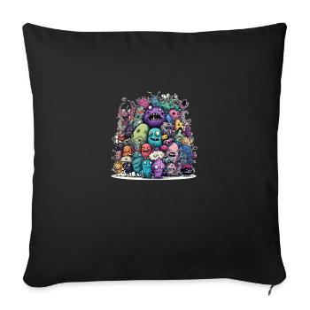 Doodle Style - Housse de coussin décorative 45 x 45 cm - noir - Devant