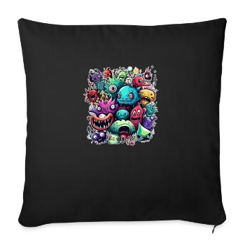 Doodle Style - Housse de coussin décorative 45 x 45 cm - noir - Devant