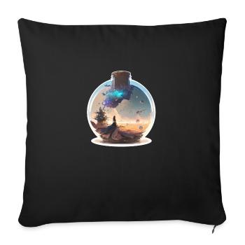 Bottled landscape - Sofa pillowcase 17,3'' x 17,3'' (45 x 45 cm) - black - Front