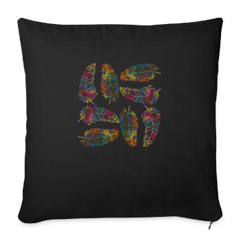 Pen - Sofa pillowcase 17,3'' x 17,3'' (45 x 45 cm) - black - Front