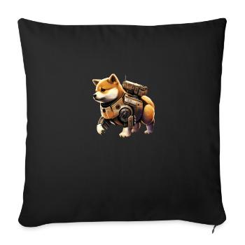 Shiba Inu style mecha too cute, illustration ja - Sofa pillowcase 17,3'' x 17,3'' (45 x 45 cm) - black - Front