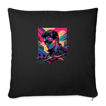 Retro Emblems - Movie - Pilot - Sofa pillowcase 17,3'' x 17,3'' (45 x 45 cm) - black - Front