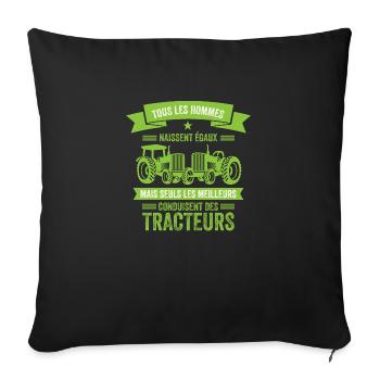 Les Meilleurs conduisent des tracteurs Agriculteur - Housse de coussin décorative 45 x 45 cm - noir - Devant