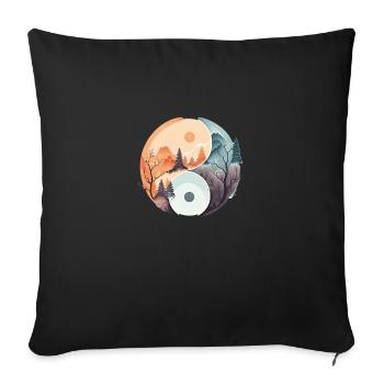 Ying Yang - Mountains / Beach - Sofa pillowcase 17,3'' x 17,3'' (45 x 45 cm) - black - Front