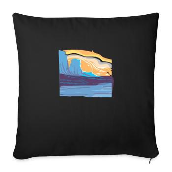 Fantastic scenery - Sofa pillowcase 17,3'' x 17,3'' (45 x 45 cm) - black - Front