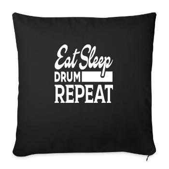 Répéter Manger Tambour de sommeil - Housse de coussin décorative 45 x 45 cm - noir - Devant