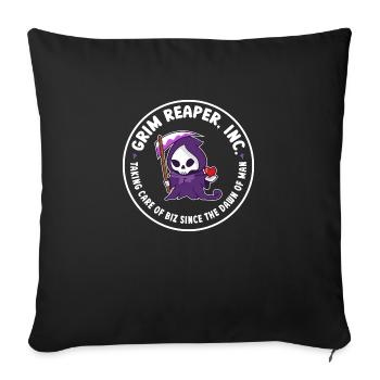 Funny Grim Reaper Inc. Logo, Goth Dark Humor - Sofakissenbezug 45 x 45 cm - Schwarz - Vorne