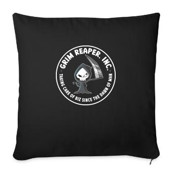 Funny Grim Reaper Inc. Logo, Goth Dark Humor - Sofakissenbezug 45 x 45 cm - Schwarz - Vorne