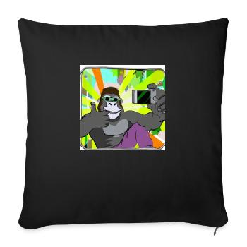 Gorilla fait cadeau Selfie V3 - Housse de coussin décorative 45 x 45 cm - noir - Devant