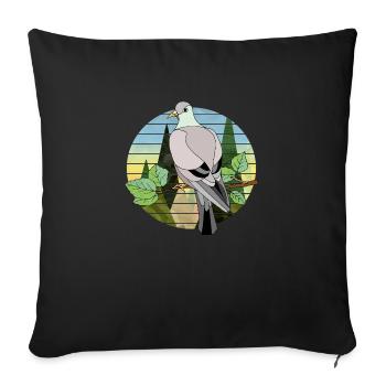 Oiseau - Housse de coussin décorative 45 x 45 cm - noir - Devant
