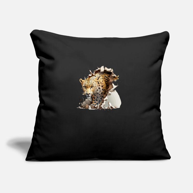 Le léopard Housse de coussin décorative 45 x 45 cm