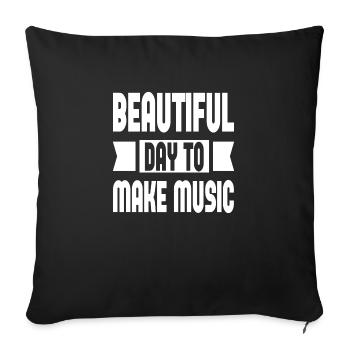 Belle journée pour faire de la musique - Housse de coussin décorative 45 x 45 cm - noir - Devant