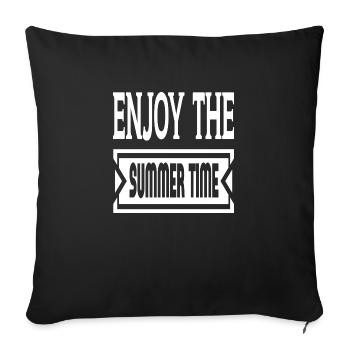 Enjoy The Summer Time - Sofa pillowcase 17,3'' x 17,3'' (45 x 45 cm) - black - Front