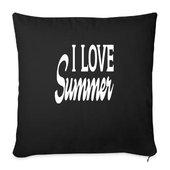 I Love Summer - Sofa pillowcase 17,3'' x 17,3'' (45 x 45 cm) - black - Front