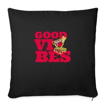 Bonnes vibrations - Housse de coussin décorative 45 x 45 cm - noir - Devant